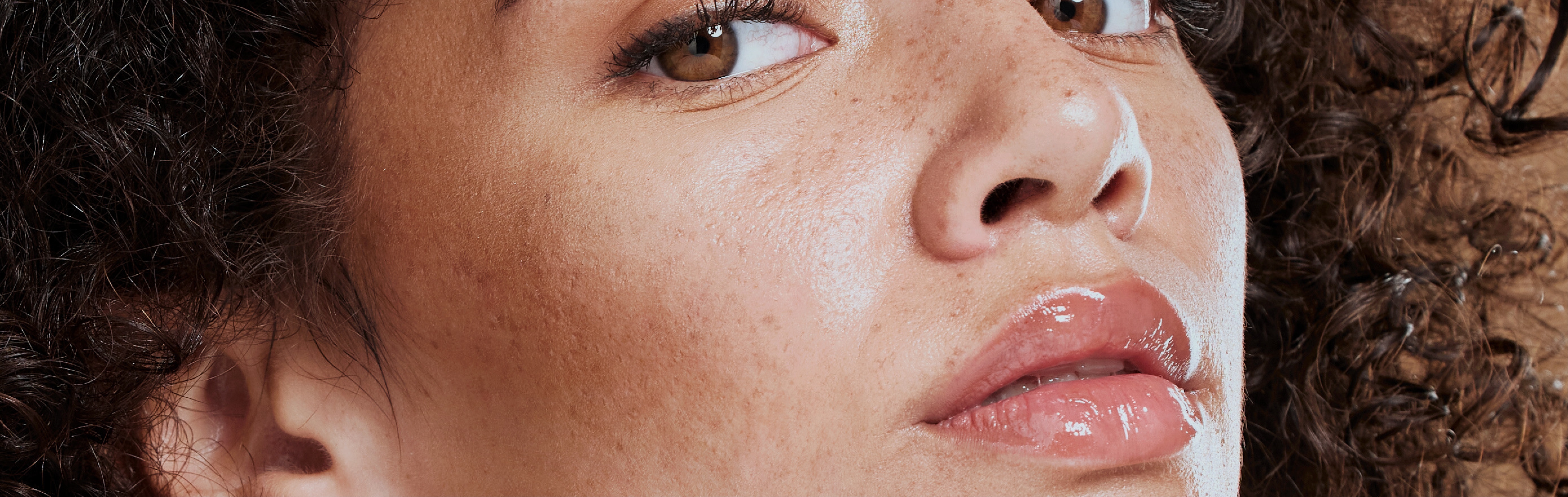 Southern Face and Body lady facing the camera close up of her face with smooth skin