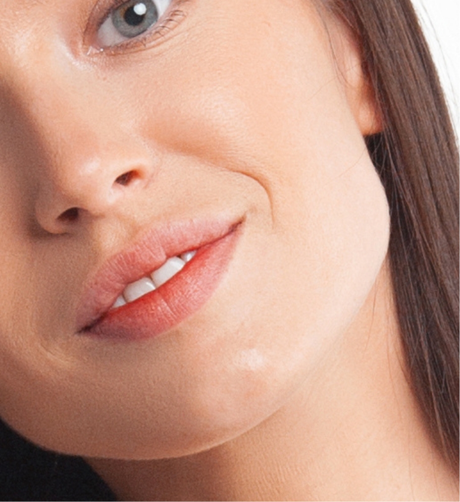 Southern Face and Body lady facing the camera close up of her face with smooth skin