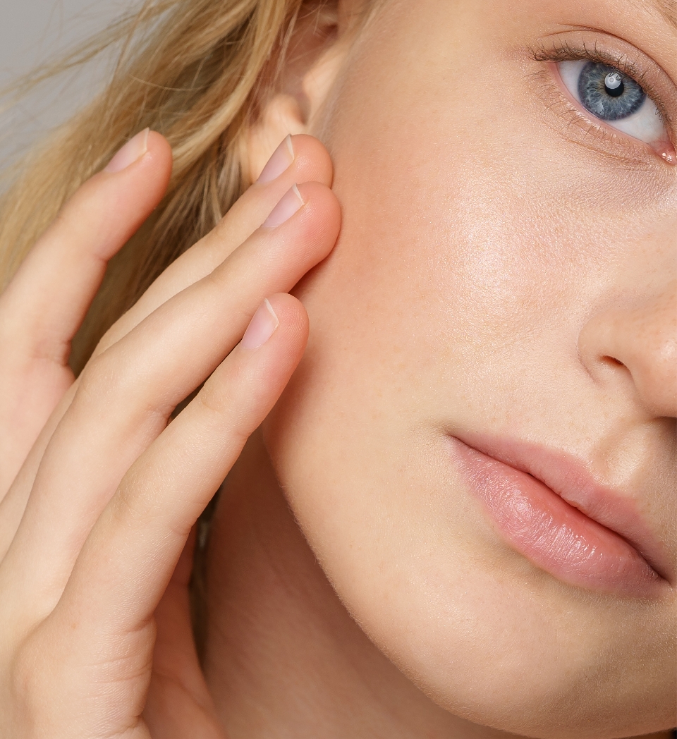 Southern Face and Body lady facing the camera close up of her face with smooth skin