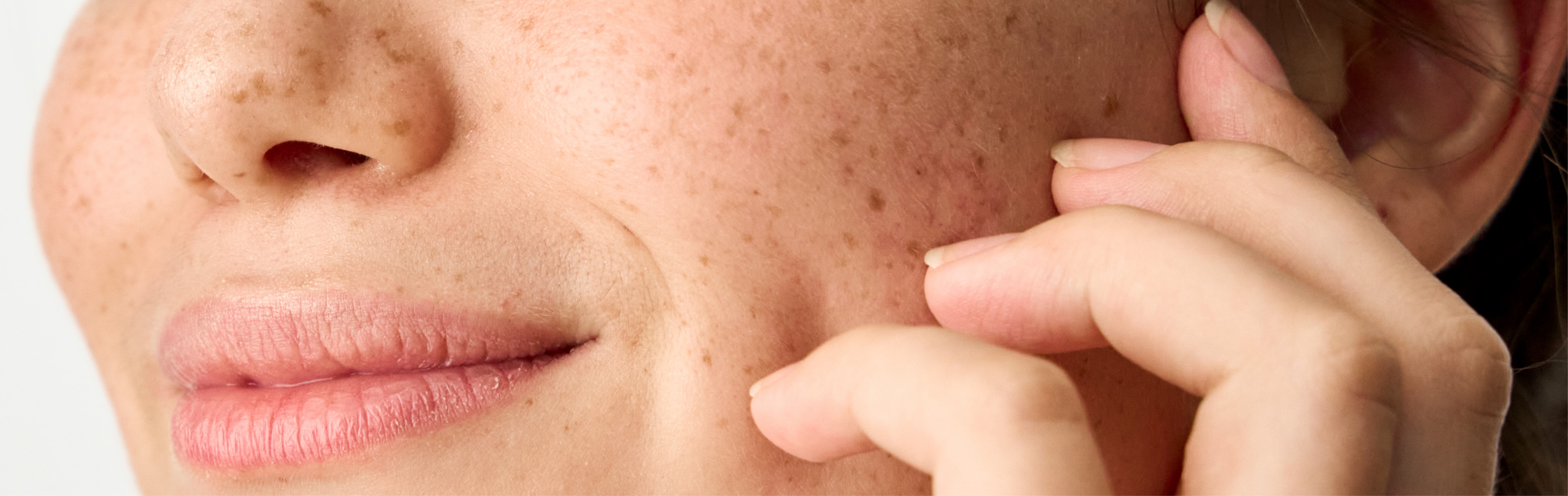 Southern Face and Body lady facing the camera close up of her face with smooth skin