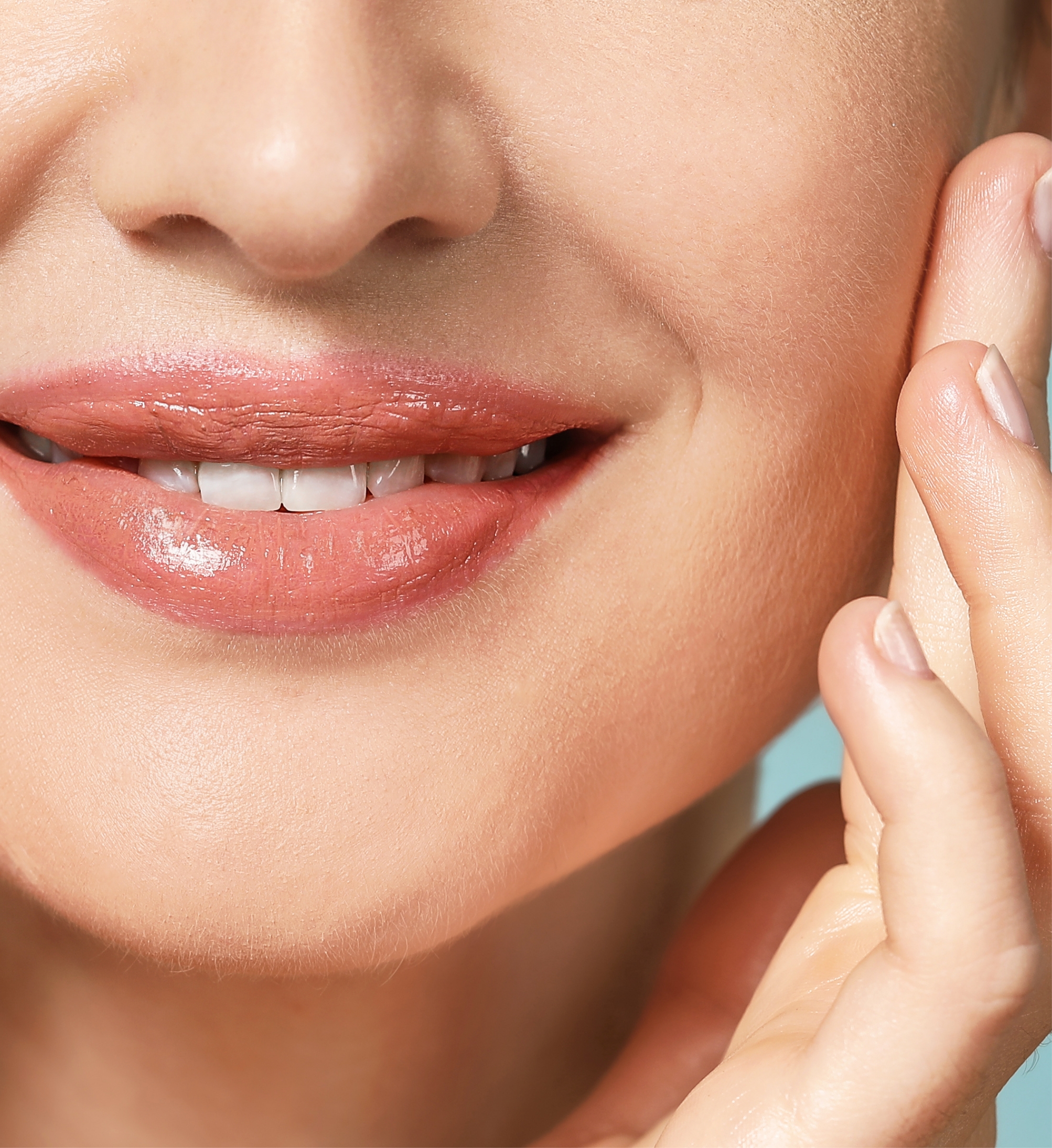 Southern Face and Body lady facing the camera close up of her face with smooth skin