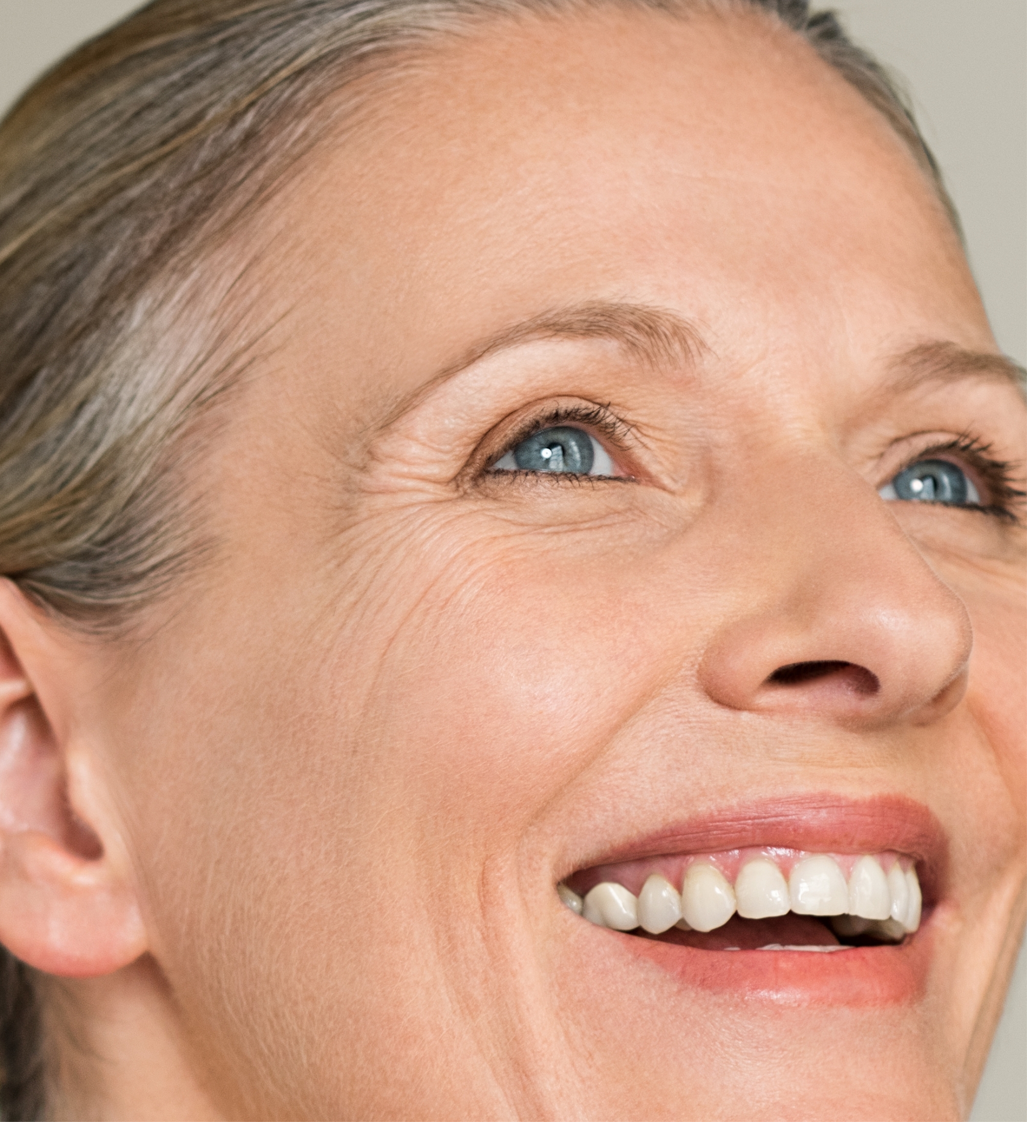 Southern Face and Body lady facing the camera close up of her face with smooth skin